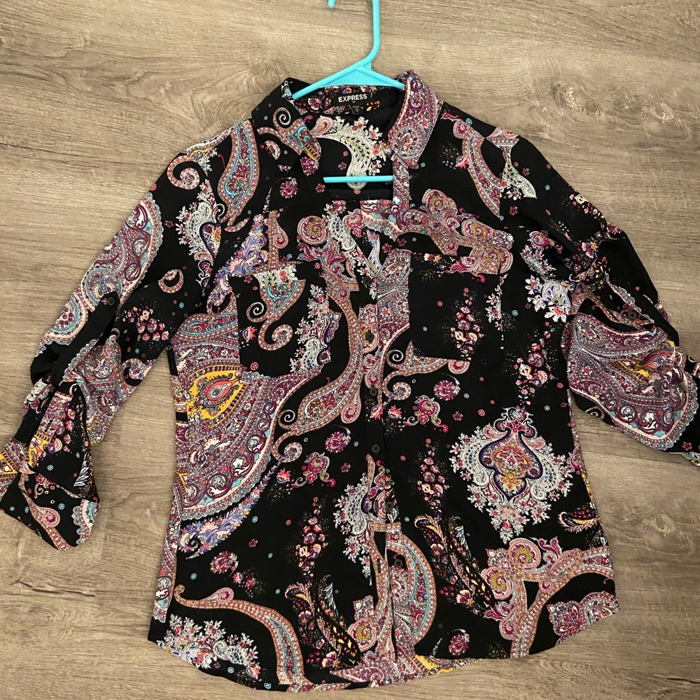 Paisley chiffon button up